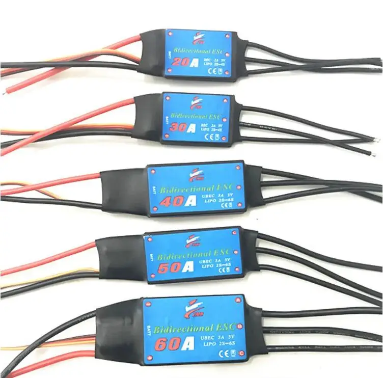 Bidirectional 12A 20A 30A 40A 50A 60A 80A Brushless ESC UBEC for RC Boat Wind-Driven Ship Underwater Thruster Parts DIY | Игрушки и