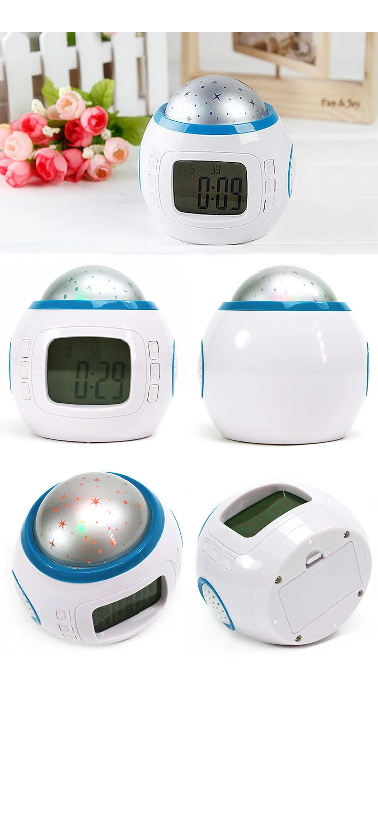 LED Digital Alarm Clock Stars for Children's Room Night Light