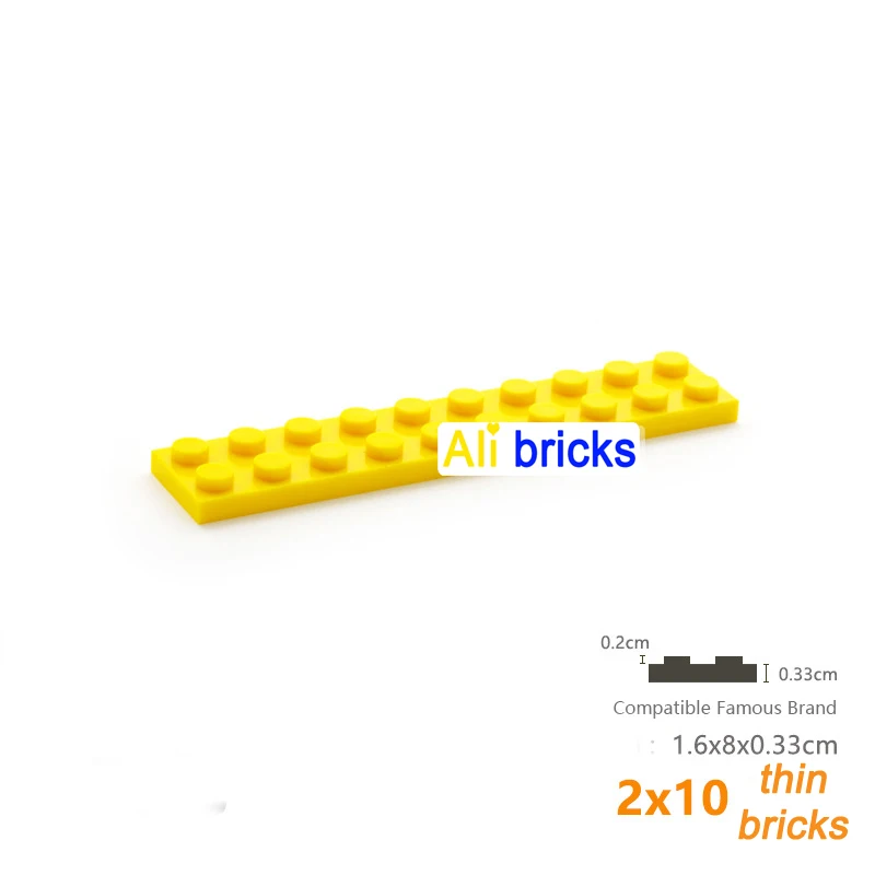 8pcs DIY 빌딩 블록 얇은 피규어 벽돌 2x10 도트 교육 크리 에이 티브 크기 3832 어린이를위한 플라스틱 장난감과 호환 가능