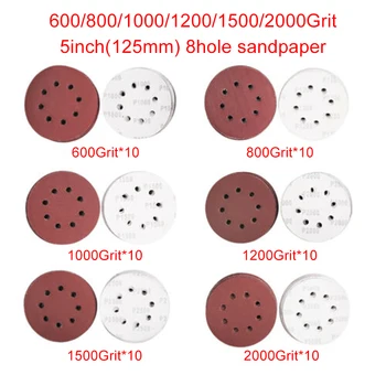 

5 Inch 8 Holes 60*sand Paper Sanding Disc Sandpaper 600/800/1000/1200/1500/2000 Coarse Tool Accessories