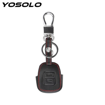 

YOSOLO Leather Car Key Case For Opel CORSA ASTRA TIGRA VECTRA ZAFIRA 2 Button Car Key Protect Bag Auto Accessories