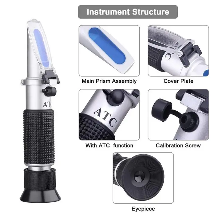 Горячая Портативный рефрактометр Brix с ATC 0-32% Brix для пива, вина, фруктов, сахара 688