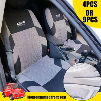 

4PCS/9PCS Track Detail Style Car Seat Covers Set Polyester Fabric Universal Fits Most Cars Covers Car Seat Protector