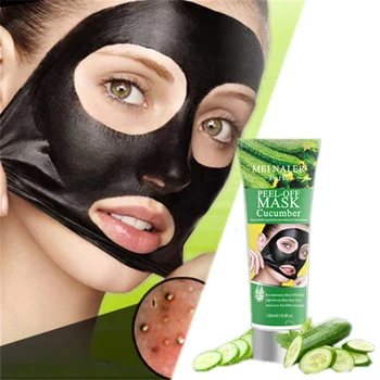 

New Black Mask Cucumber Collagen Face Mask Anti Aging Whitening Blackhead Cleaning Smooth Tear Peel Off Pore Refining Masks Mud