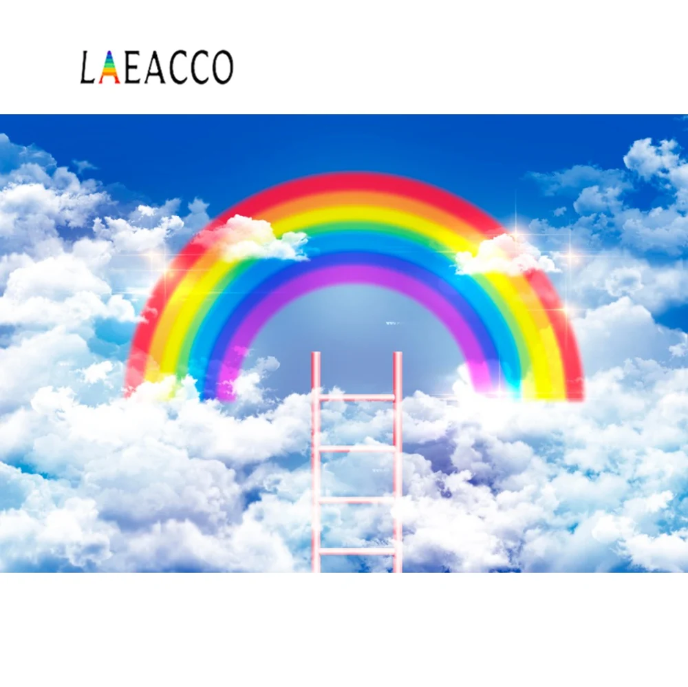 Laeacco Радуга фоны для фотосъемки ребенка день рождения облако блестящая Звезда обои плакат фото фоны фотостудия