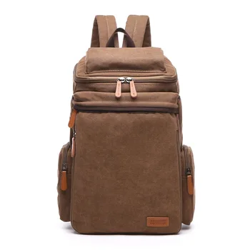 

Computer Shoulders Backpack Big Capacity Canvas Student Schoolbag Men And Women Outdoor Travel Function Bag Solid Color