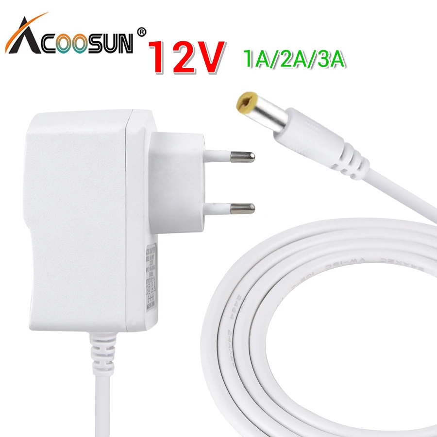 Power Adapter AC 110V 220V To DC 12V 12 Volt 1A 2A 3A Universal Power Supply Charger EU US Plug