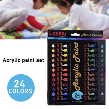 

12ml Acrylic Paint Set 24colors Profession Art Painting Drawing Fabric For Artist Set Painter Drawing Pigment Art Supplies K1Q0