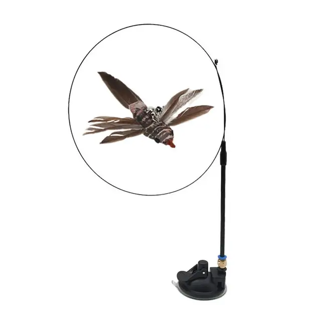 Pet Cat Toy Teaser Bell Feather Stretch Fishing Rod Play Wand Interactive Toys Pets Accessories High Qulity Replacement Heads 5