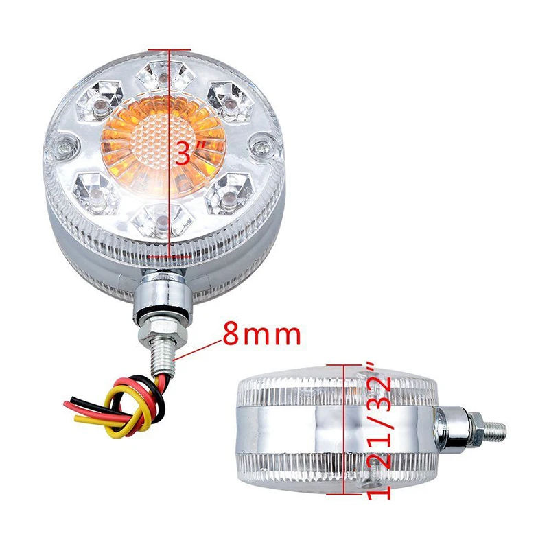 2 шт. DC 24 в 12 Вт круглый 24LED грузовик двойное лицо поворотник тормозной фонарь габаритный светильник