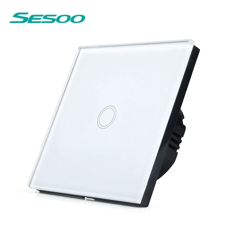 SESOO EU Standard Touch Switch 1 Gang Way Wall Crystal Glass Panel AC 110-250V Smart for Home Improvement | Обустройство дома