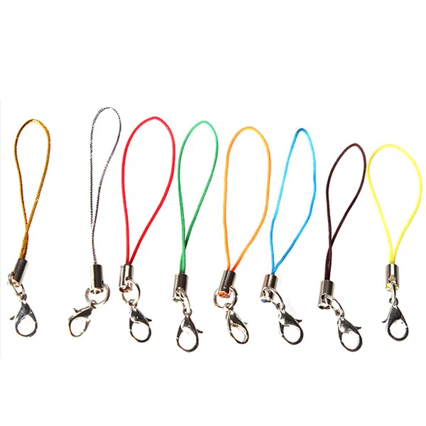 

100Pcs/Lot Cell Phone Lanyard Cords Phone Strap Lariat Mobile Lobster Clasp Wrist Hand for Key Bag USB Flash Disk Mp3 Mp4 Hot