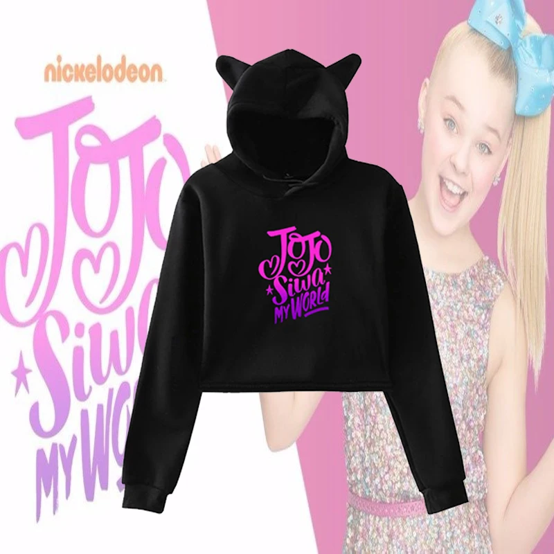 

JOJO Siwa Grils Cat ear Hoodies Sweatshirt 2020 Women Winter Tops Hooded Sweatshirts Casual Clothes Loose Jumper Pullover Jacket