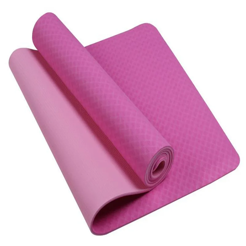 

Lengthened Widened Gymnastic Mat Beginners Slip Mat Thick 6 Mm Double Color Double Layer TPE Yoga Mat
