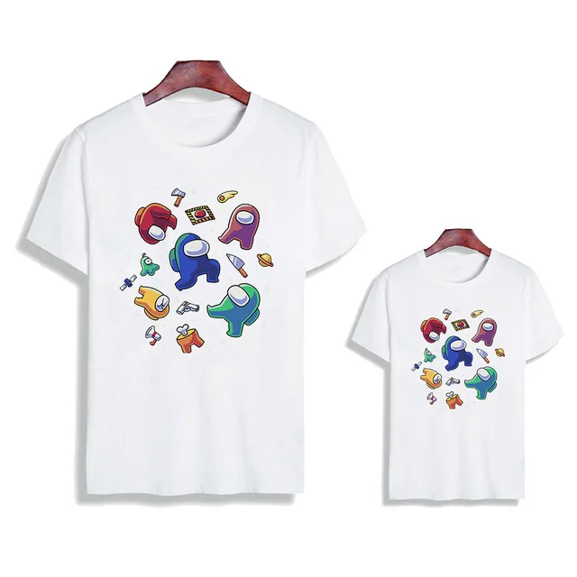 

Mother daughter matching top our new game cartoon print parent-child T-shirt top tee ulzzang summer fashion casual kids clothes