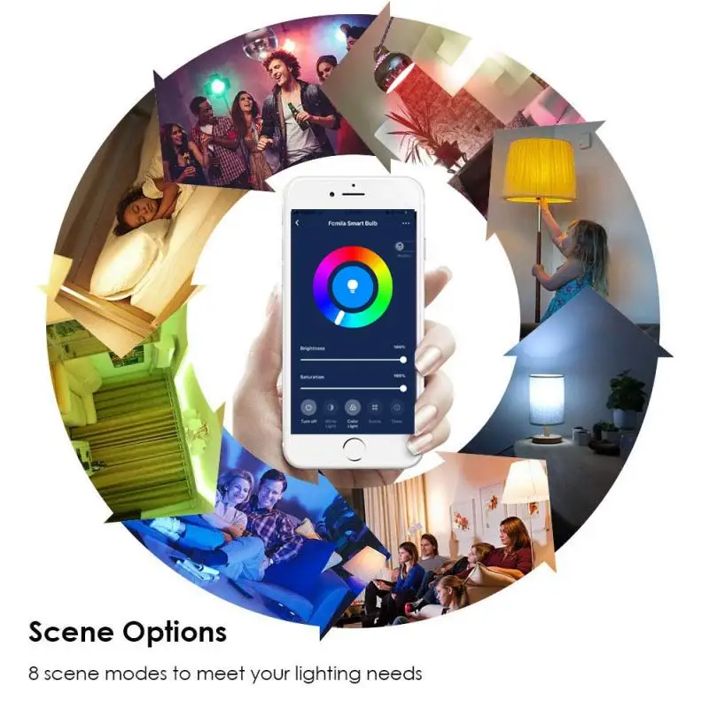 Смарт лампочка Fcmila 1 шт. Wi Fi беспроводная Bluetooth затемняющий светильник 10 Вт RGB + W