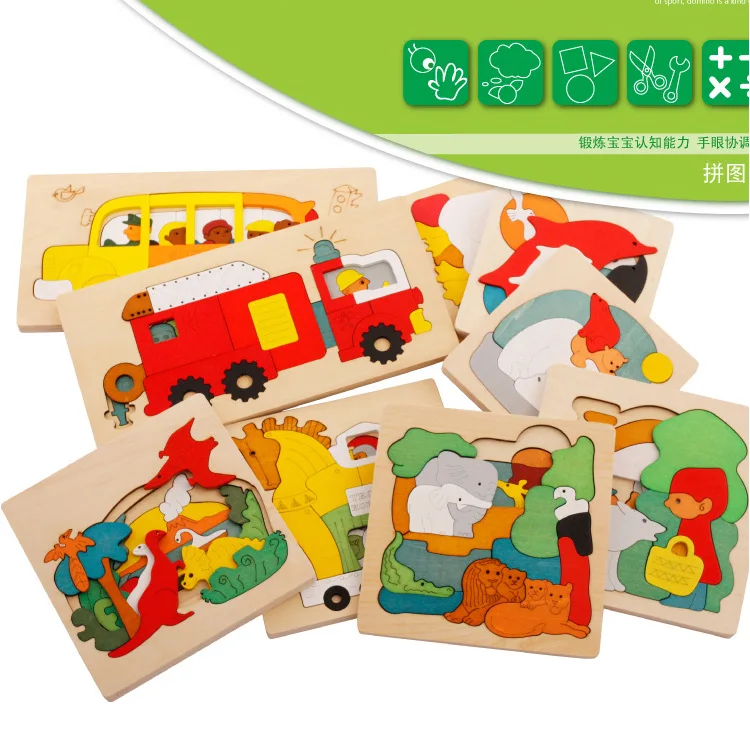 

Wooden 3D Jigsaw Puzzle Animal Multilayer Jigsaw Puzzle Laser Carving Educational Early Childhood Jigsaw Puzzle