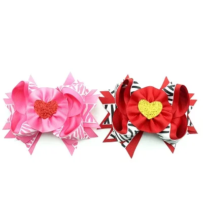 Adogirl, 10 шт., Sequine Love Heart, многослойные банты для волос для девочек, женские подарки для Валентинки ручной работы, изысканные аксессуары для волос - Цвет: style 7
