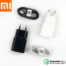 Оригинальное зарядное устройство Xiao mi EU QC3.0 адаптер быстрой зарядки USB TYPE-C кабель для передачи данных для mi 6 8 9 9se cc9 9t mi X 2s 3 Red mi note 7 8 pro