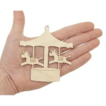 

Wooden Circus Carousel Horses (10cm) Shape Art Projects Craft Decoration Gift Decoupage Ornament 0574