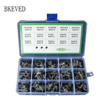 

600Pcs 15 Value x 40Pcs Transistor TO-92 Assortment Box Kit Transistors 2N2222 2N3904 2N3906 C945 S8050 S8550 S9014 S9013 S9018