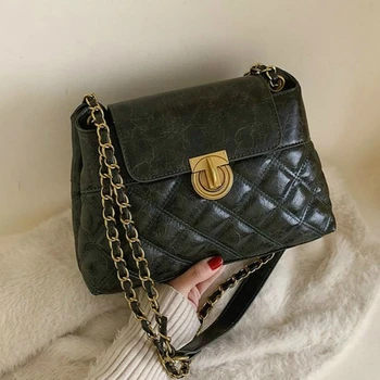 

Quality Chain Strap Female Shoulder Bags Small Vintage Leather Crossbody Bags for Women Casual Flap Bag Ladies' Messenger Bags