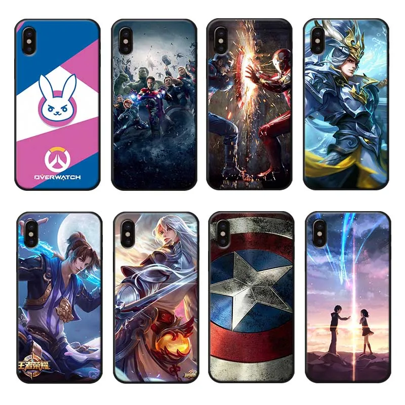 For iPhone X XS MAX XR 7 8 6 6S plus 5S SE Clear Soft Silicone Phone Case game movie |