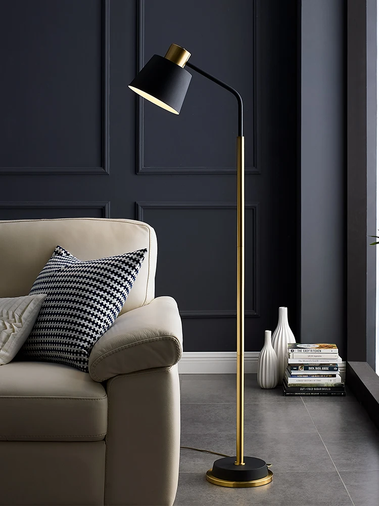 Modern LED floor lamp vertical gold/black with stable vertical vertical