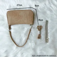 Стиль маленькая красная книга INS Ретро коричневая оленья кожа Сумка багет сплошной цвет подмышки на одно плечо сумка на плечо