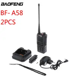 2 шт 5 Вт Baofeng BF-A58 Walkie Talkie IP67 водонепроницаемый двухдиапазонный 65 МГц-108 МГц/136 МГц-174 МГц Ham Radio Walkie Talkie 10 км BF-A58