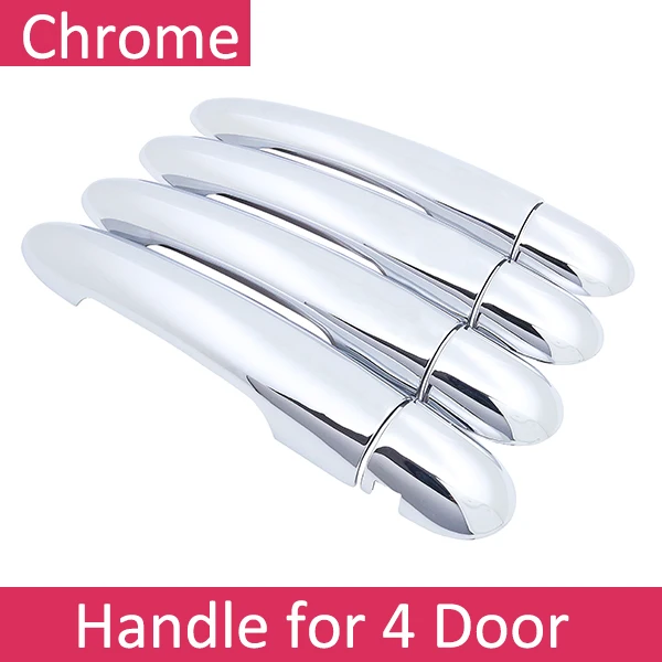 Door Handle Car Accessories for Renault Kangoo II MK2 2008~ Luxuriou Chrome Exterior Handle Cover Trim Set Stickers - Название цвета: No Button 4 Door