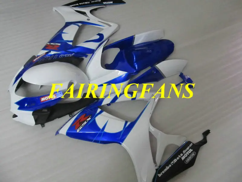Литья под давлением обтекатель тела комплект для GSXR600 750 K6 06 07 GSXR 600 GSXR750 2006 2007 Белый Синий Обтекатели кузова+ подарки SC70