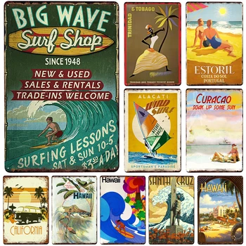 

Big Wave Metal Plate Tin Sign Plaque Metal Vintage Decor Metal Sign Metal Poster Home Bar Pub Cafe Decoration Vintage Posters