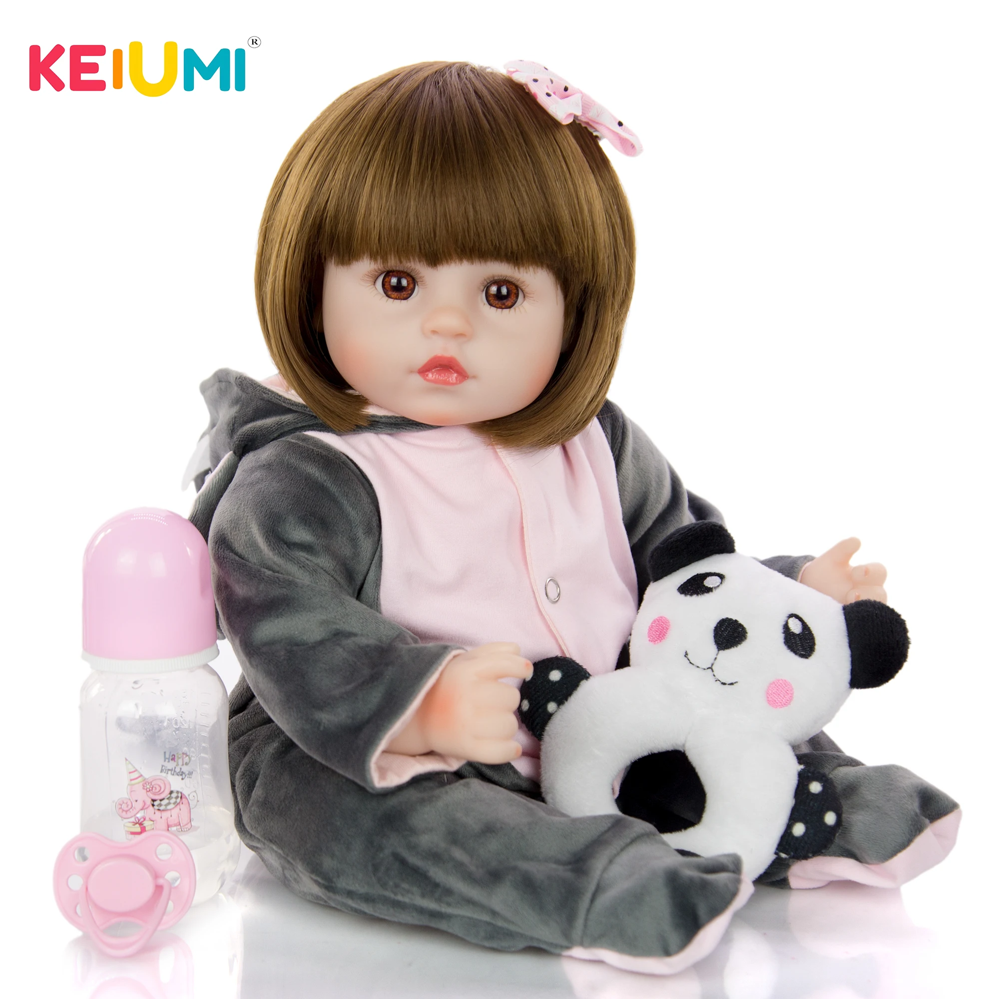 Amazing Reborn Newborn 18 Inch Lifelike Silicone Soft Cotton Body 48 cm Realistic Babies Toy Christmas Present Bedtime Playmates