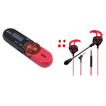 

8GB USB Disk Pen Drive USB LCD MP3 Player Recorder FM Radio Mini SD / TF, Red with Mobile Phone In-Ear Gaming Headphone