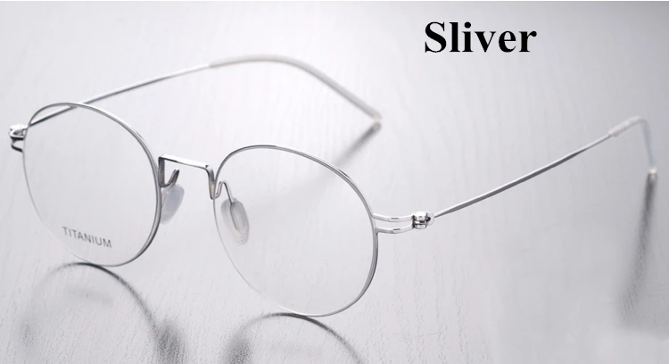 Легкие титановые очки большой круг круглые очки оправа для мужчин и женщин Оптические очки по рецепту oculos de grau - Цвет оправы: Sliver
