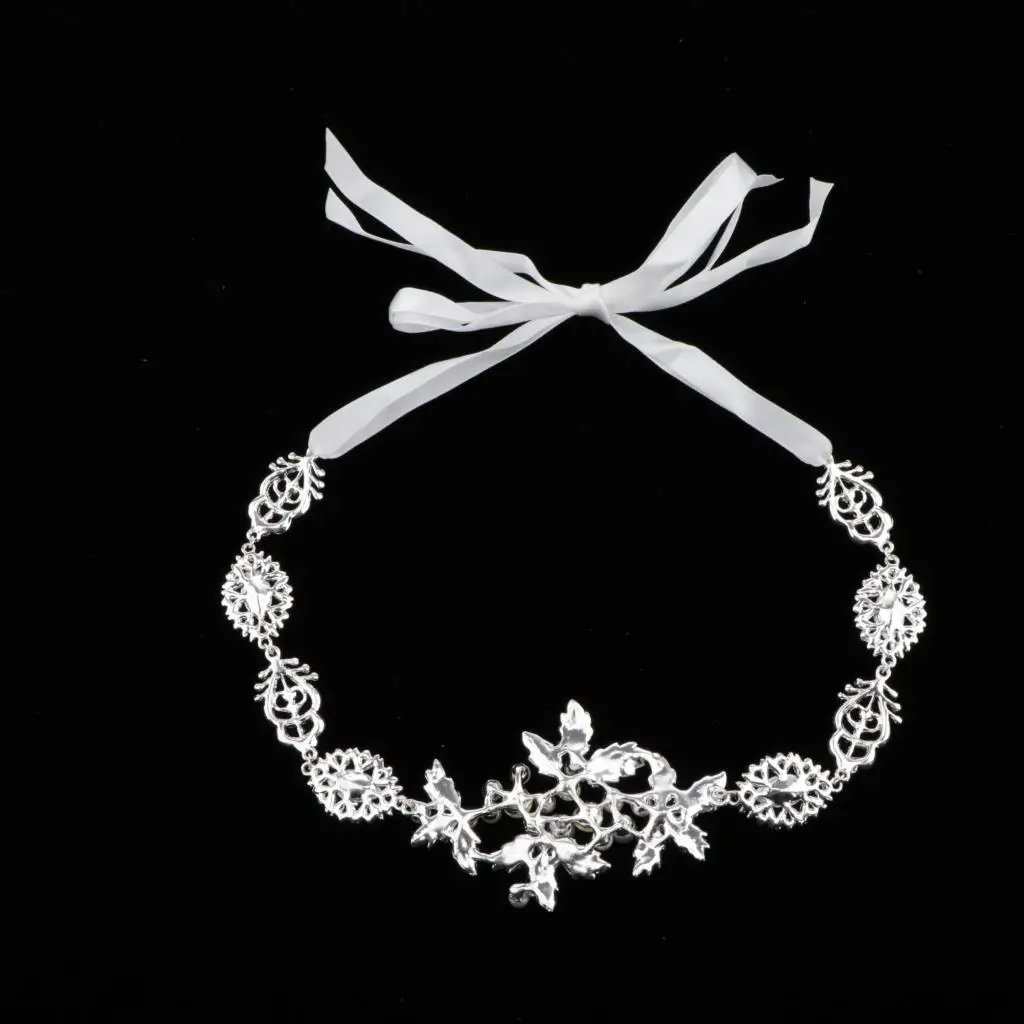 Headband Rhinestone Hair Accessories Headdress For Women And Girls, Silver