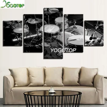 

diy Diamond Painting puzzle 5D Full Drill Mosaic Diamant Embroidery Home Decor Music Instrument 5 pcs Black White Drums ML1186