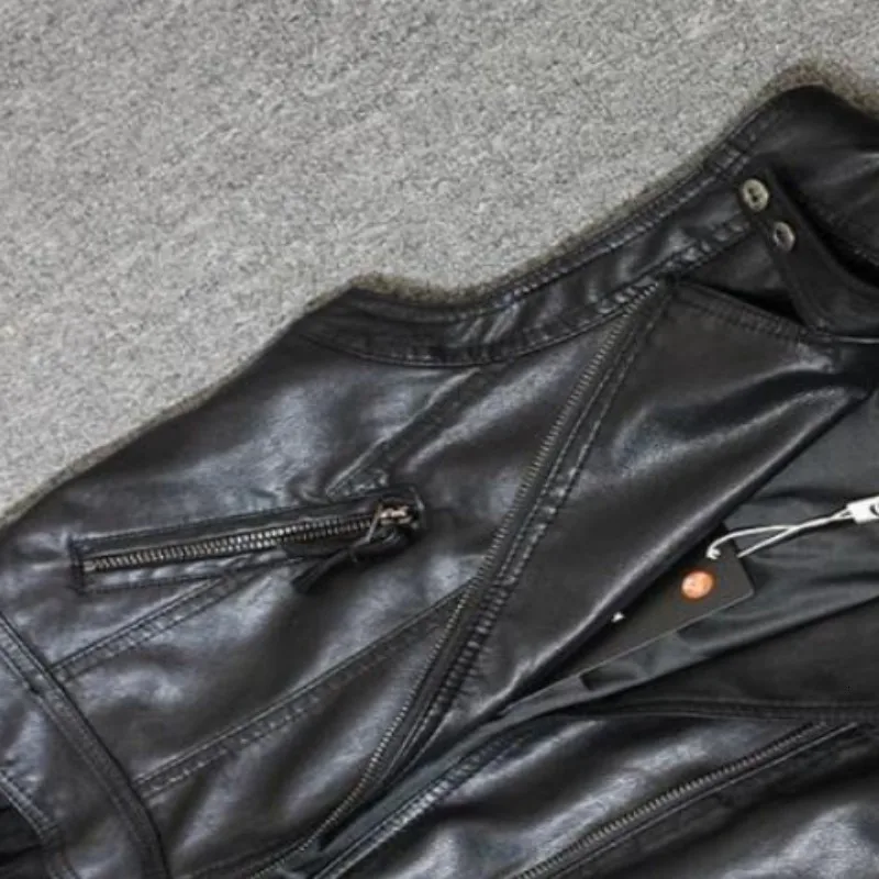 Новинка осени, модная черная куртка из искусственной кожи для женщин Colete Feminino Casacos Chaqueta Mujer Cuero