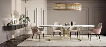 

High quality marble dining table with chairs 8 people available
