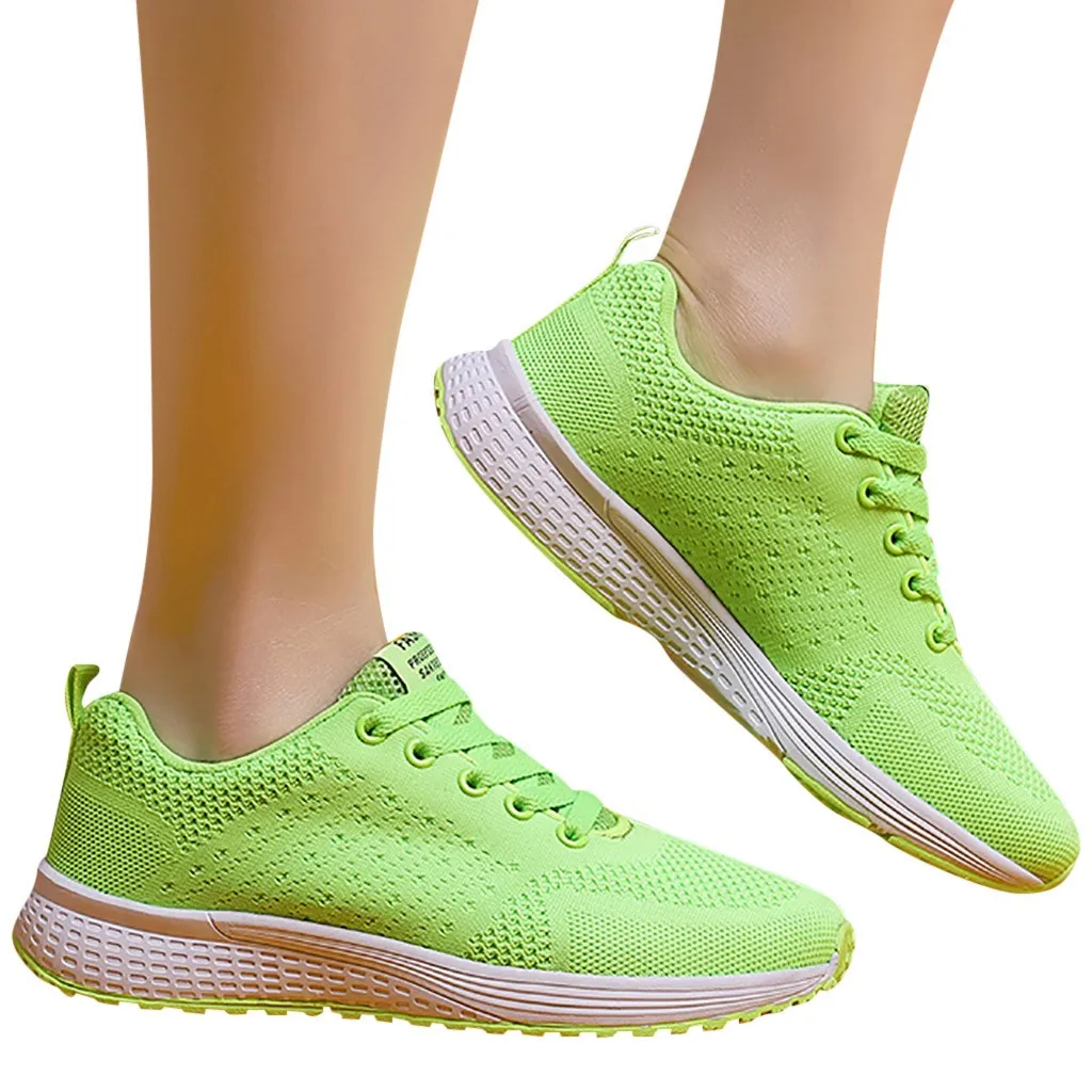KANCOLLE Ladies Fashion Casual Breathable Lace Up Sneakers Flying Weaving Sport Walking Cushion Athletic Running Shoes 103#4