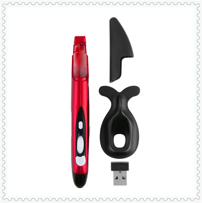 Универсальная беспроводная usb-мышь 2,4 ГГц оптическая указка мыши регулируемая, 500/1000 dpi, для ноутбуков и настольных компьютеров компьютера - Color: Red