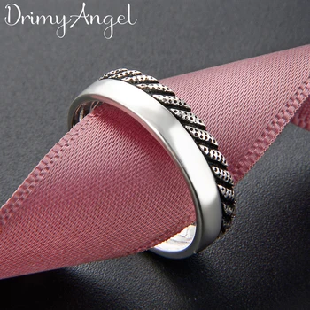 

Punk Fancy 925 Sterling Silver Smooth Rings for Women Men Large Adjustable Size Rings aneis