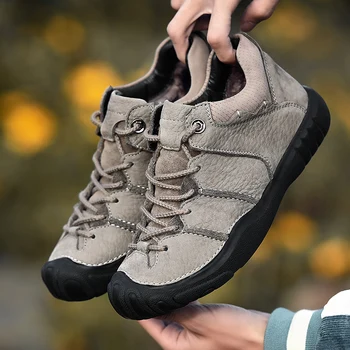

Golden Sapling Genuine Leather Winter Boots Men Soft Rubber Hiking Shoes Comfortable Men's Outdoors Boot Mountain Trekking Shoe