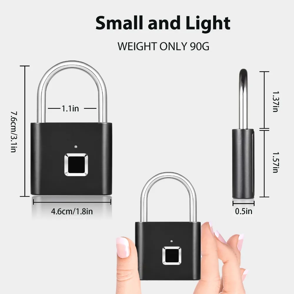 USB Перезаряжаемый умный безключевой электронный замок с отпечатком пальца домашний Противоугонный замок безопасности дверь Багаж Замок для чемодана