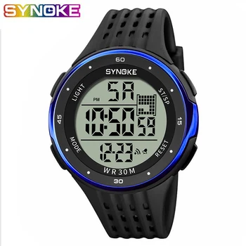 

SYNOKE New Men Digital Watch LED 3M Waterproof Male Wristwatches Chronograph Calendar Alarm Sport Watches Relogio Masculino