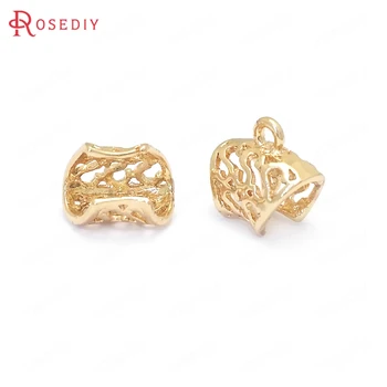 

10PCS 9MM 24K Champagne Gold Color Plated Brass Necklace Charms Pendants Connect Clasps High Quality Jewelry Accessories