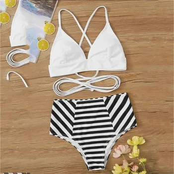 

Plaid Bikini Set 2020 Sexy Solid Swimsuit High Waist Swimwear Bikinis Women Bathing Suit Biquini Brazilian Beach Wear Biquini