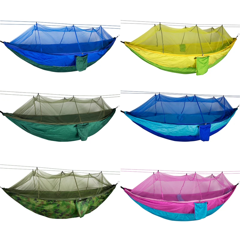 Single & Double Camping Hammock With Mosquito/Bug Net 8.5ft Tree Straps And Carabiners Easy Assembly Portable Tents | Спорт и
