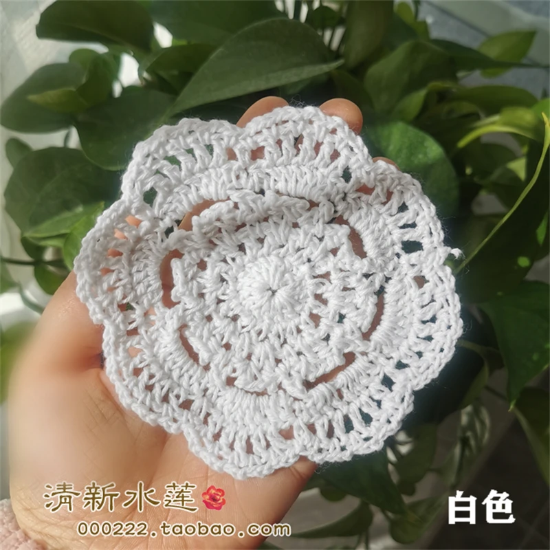 17AHSM Lace Cotton Crochet Handmade TableCloth Placemats DrinkCoaster Heat-resistant Nonslip Pads Home Decor Creative CupCoaster